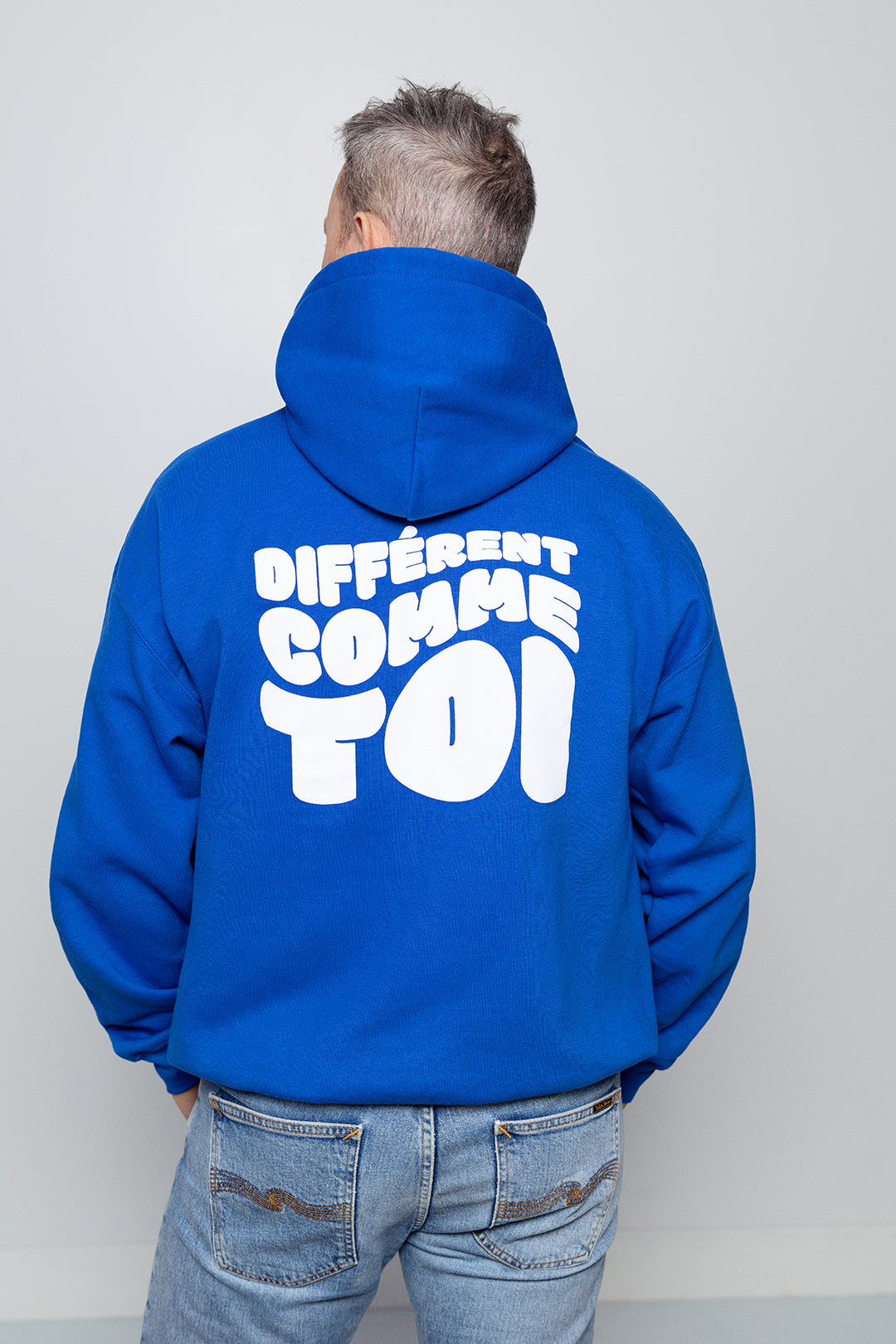 Molleton à capuchon Différent comme toi - adulte - bleu royal