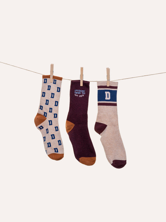 Trio de chaussettes (taille homme 6-12)
