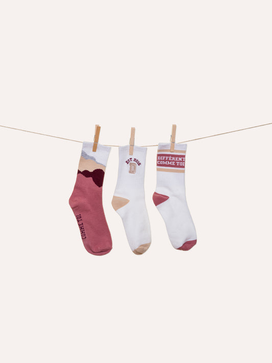 Trio de chaussettes (taille femme 6-10)