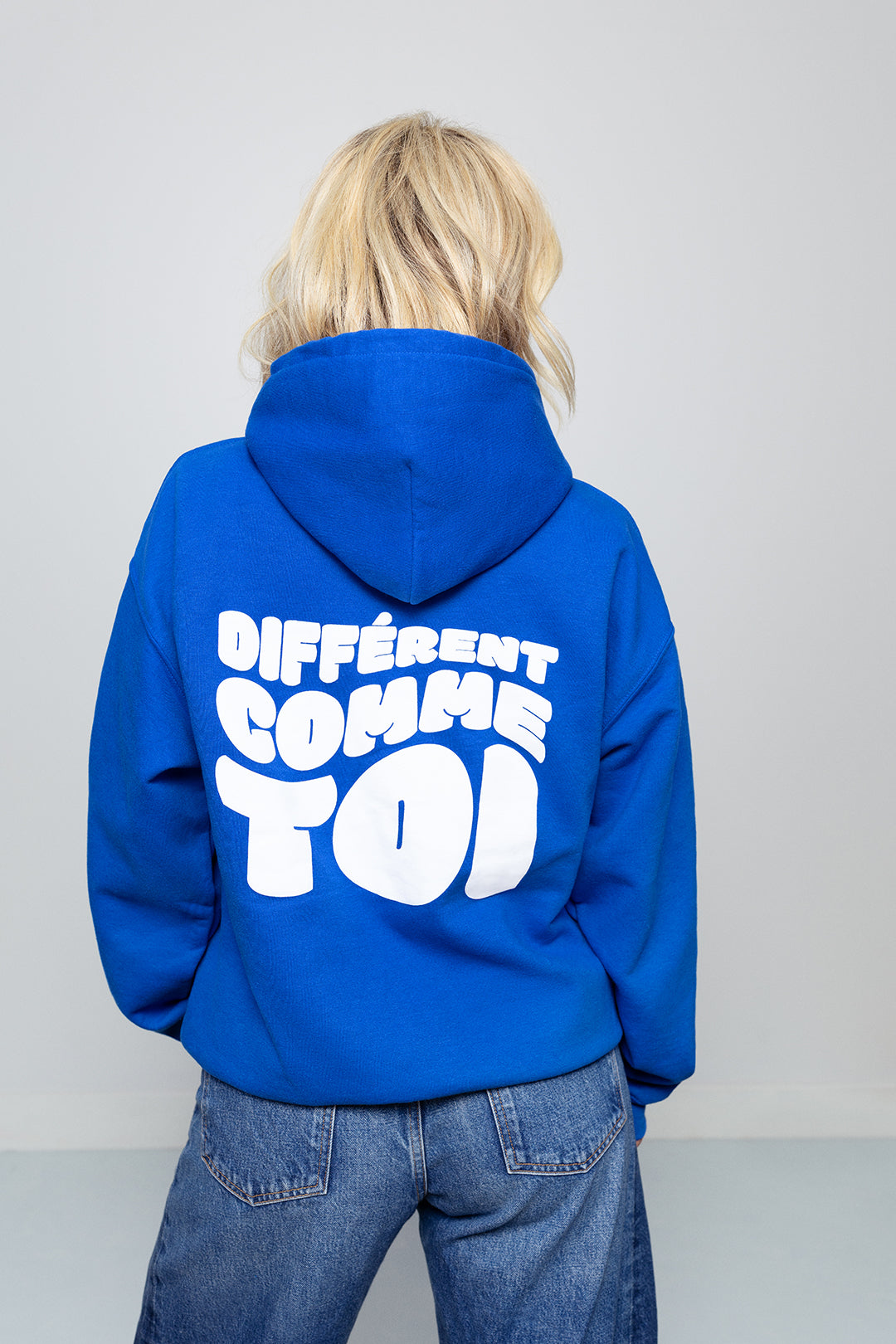 Molleton à capuchon Différent comme toi - adulte - bleu royal