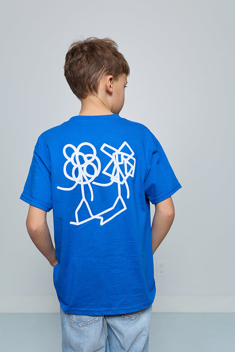 T-shirt Différent comme toi - enfant - bleu royal (illustration par LeBicar)
